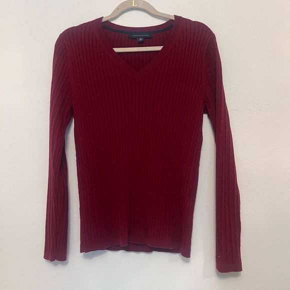 Tommy Hilfiger Sweaters - Tommy Hilfiger Burgundy Red V-Neck Sweater